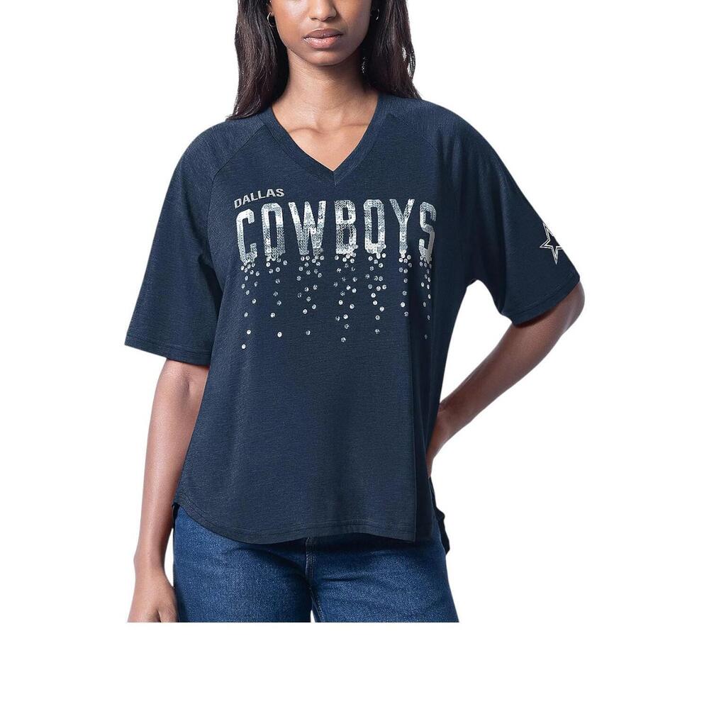 NFL Women's Dallas Oversized Fit V-Neck T-Shirt Cowboys - Regular